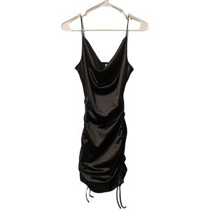 Zara satin black dress